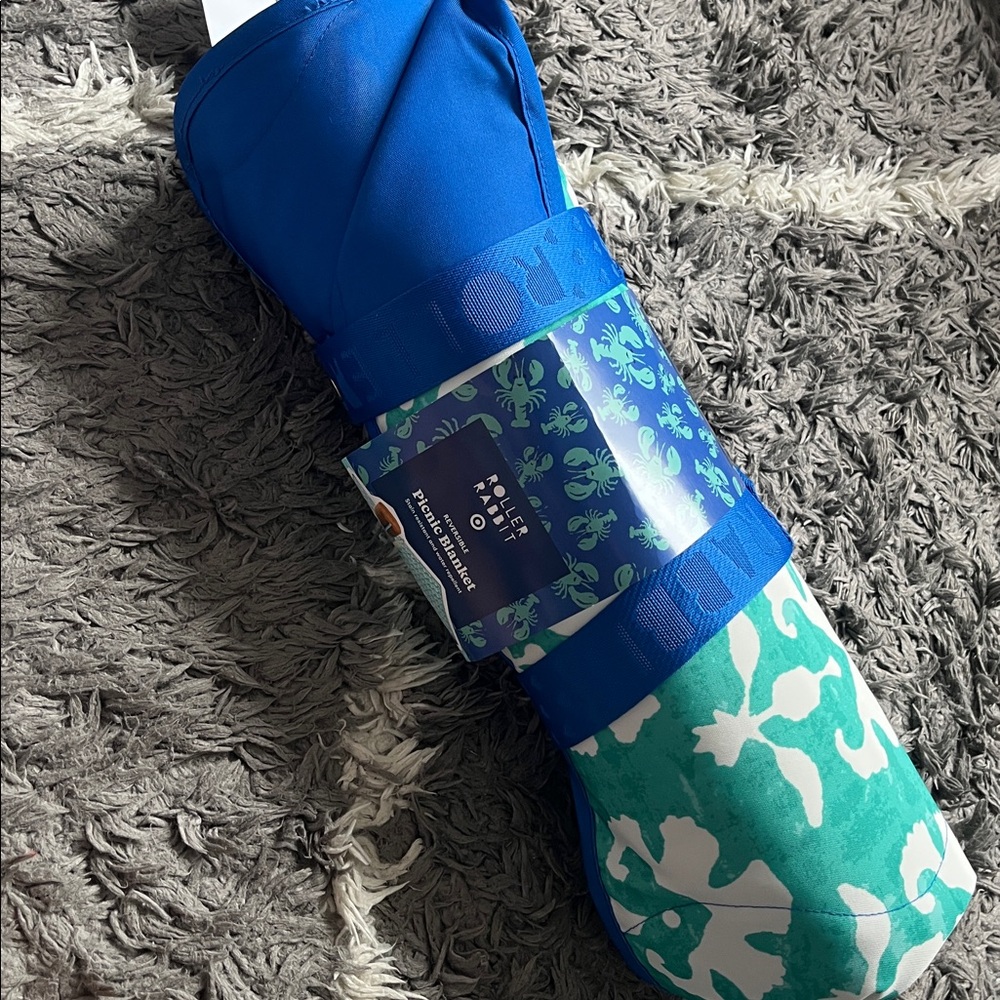 Roller Rabbit x Target picnic blanket. Teal. Green. Blue. New with tags.